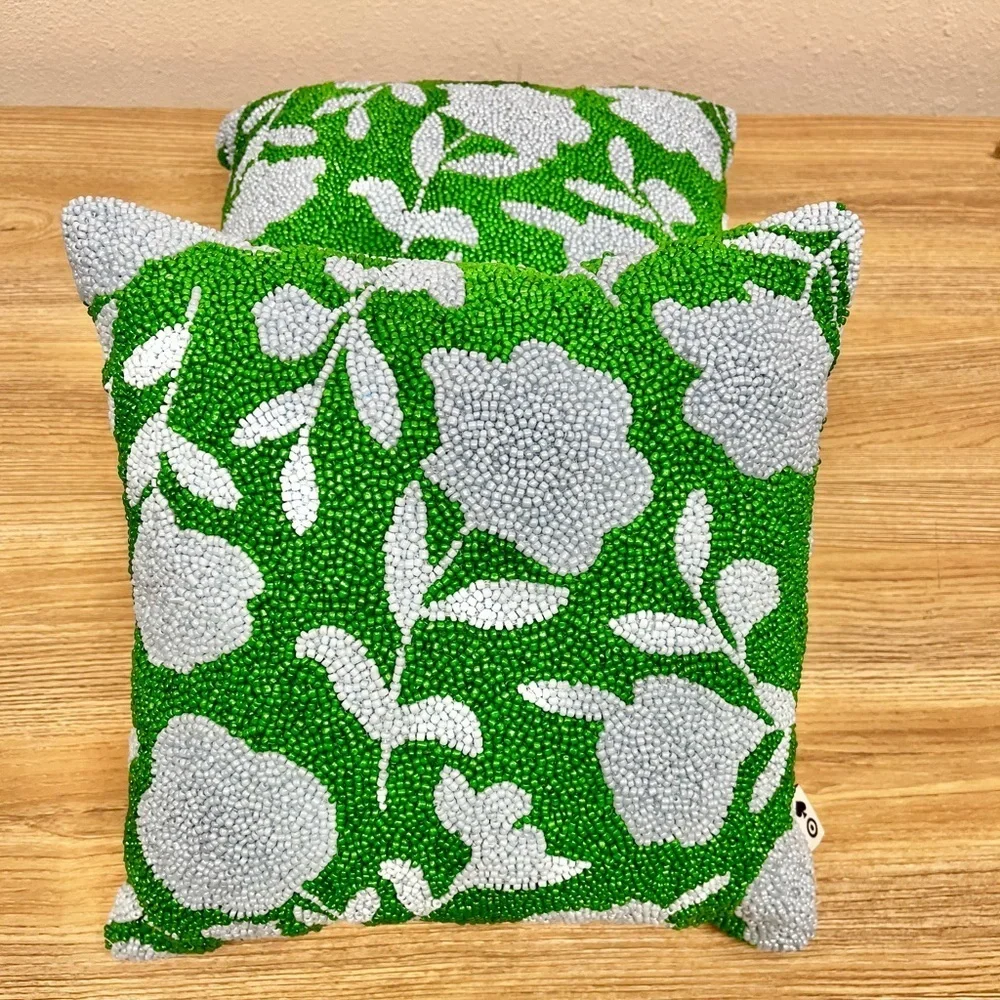 Kate Spade  x Target Set of 2 NWT Beaded Floral Throw Pillow